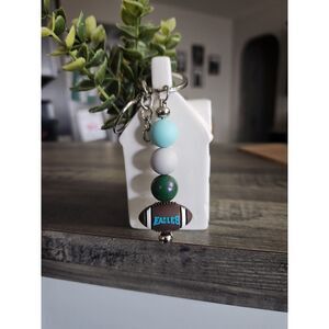 Eagles Football Silicone Beaded Keychain